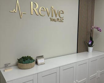 Letrero con logotipo comercial cortado con láser en 3D: decoración personalizada para salones, spas y oficinas