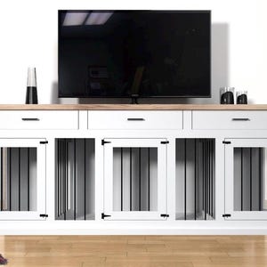 Entertainment Center Dog Kennel | FREE SHIPPING | Farmhouse Dog Kennel | Dog Crate | Rustic Dog Kennel | Tv Stand | Custom Furniture
