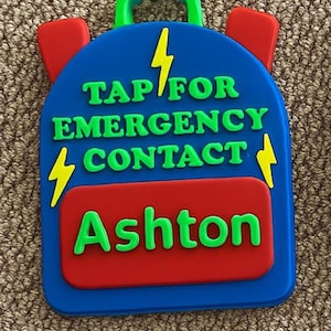 Emergency Contact Backpack Tag | NFC Backpack Tag | NFC Keychain | Emergency Contact NFC Keychain Labor Day Sale