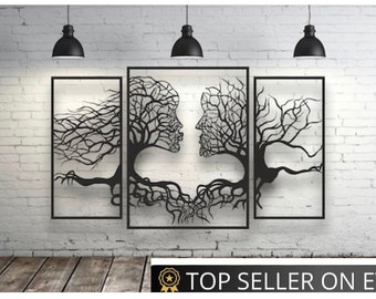 Tree of Life Wood Wall Art, Tree of Life Wall Decor, Tree Wall Art, Panel Wood Art Home Decor Large, 3 Panel Wood Wall Art