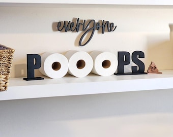 Divertido portarrollos de papel higiénico de madera de abedul: Decoración para el baño