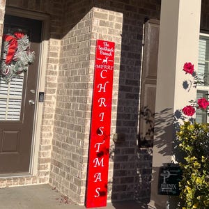 6’ Christmas Porch Sign, Xmas Porch Leaner , Outdoor Christmas Sign, Vertical Christmas Porch sign | Xmas Porch Sign | Merry Christmas Sign