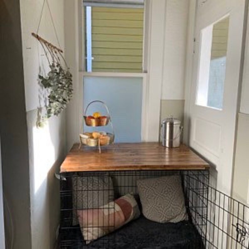 Dog Kennel Wood Table Top Dog Kennel Cover Farmhouse Dog Etsy