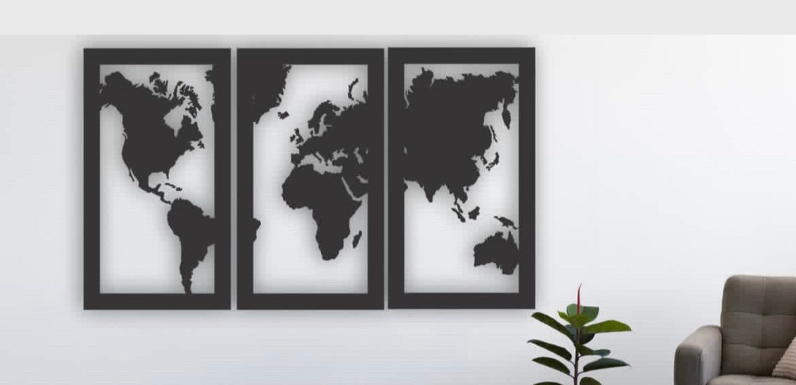 World Map Wood Wall Art World Map Wall Decor Map Art Panel Etsy