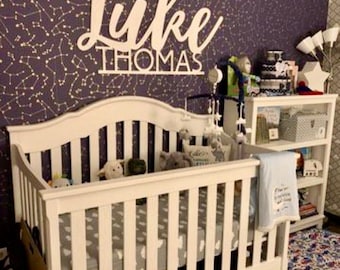 Custom Wooden Name Sign Nursery Name Sign Nursery Decor Baby Name Sign Laser Cut Name Nursery Wall Art Custom Wood Name Sign Gift