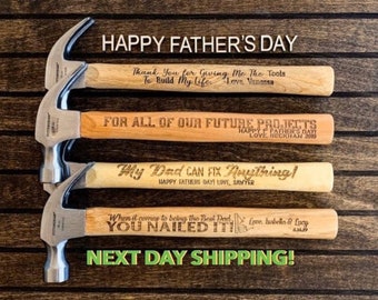 Premier cadeau de fête des pères d'une fille Cadeau de fête des pères Cadeau de son fils Cadeau pour grand-père Marteau personnalisé pour papa