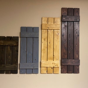 Board and Batten Shutters, Wood Shutters, Window Shutters, Farmhouse Shutters, Rustic Shutters, Multiple colors, 4 sizes, faux shutters Gift