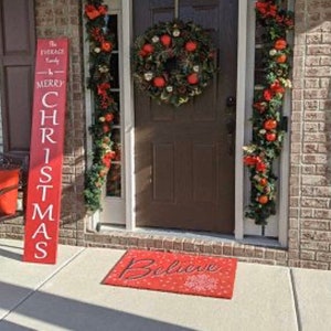 6’ Christmas Porch Sign, Christmas Decor, Outdoor Christmas Sign, Vertical Christmas Porch sign | Xmas Porch Sign | Merry Christmas Sign