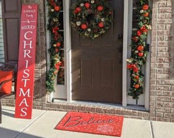 Handmade 6' Wood Christmas Porch Sign: Vertical Holiday Decor