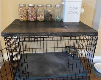 Stylish Dog Crate top | Versatile Kennel Table Furniture | Crate End Table