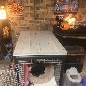 Dog Kennel Wood Table Top Dog Kennel Cover Farmhouse Dog Kennel Top Dog Crate top Dog Crate Table Crate Cover Dog Kennel Furniture