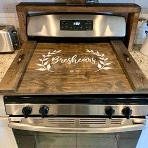Rustic Wood Stove Top Cover: Kitchen Decor Noodle Board