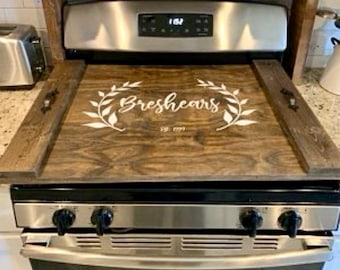 Rustic Wood Stove Top Cover: Kitchen Decor Noodle Board