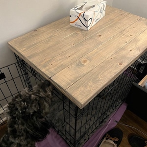 Farmhouse Dog Crate Table Top: Wooden Kennel Cover Furniture Labor Day Sale
