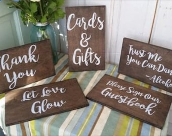Rustic Wood Wedding Sign: Cards, Gifts, Guestbook (6x12)
