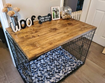 Dog Bed Wire crate cover, Dog Kennel Cover,  Dog Kennel wood Top, wooden dog kennel,  Dog Crate Table,  Crate Cover,  Dog Kennel Furniture