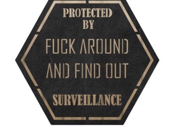 FAFO Yard Sign: Funny Surveillance, Protected By, 2nd Amendment (12”)