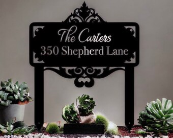Address  Yard Sign, Front Door  Stake, Yard Sign, Gift for Family, Closing Gifts, Housewarming Gift,  Yard Sign, Address Sign