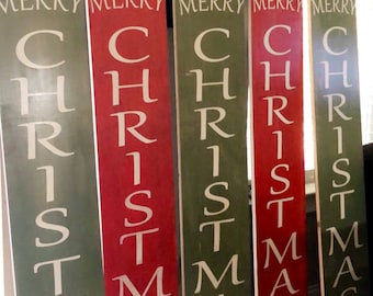 Handmade 6' Christmas Porch Sign: Vertical Holiday Decor