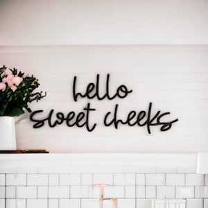 Hello Sweet Cheeks Wooden Wall Art, Funny Bathroom Signs, Bathroom wooden letters, funny bathroom signs for over the toilet, funny gifts
