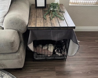 Mesa para jaula de madera recuperada: muebles funcionales para perreras