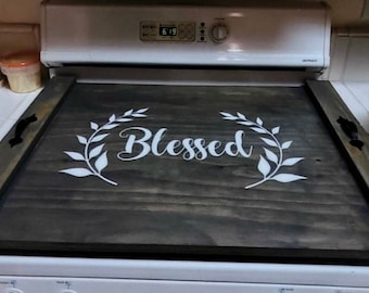 Farmhouse Stove Top Cover: Personalized Noodle Board Serving Tray
