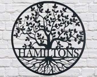 Personalized Tree of life  Monogram Sign. Wedding Gift. Family Name Sign. Outdoor Name Sign. Last Name Sign.  Sign. Front Door Art Gift