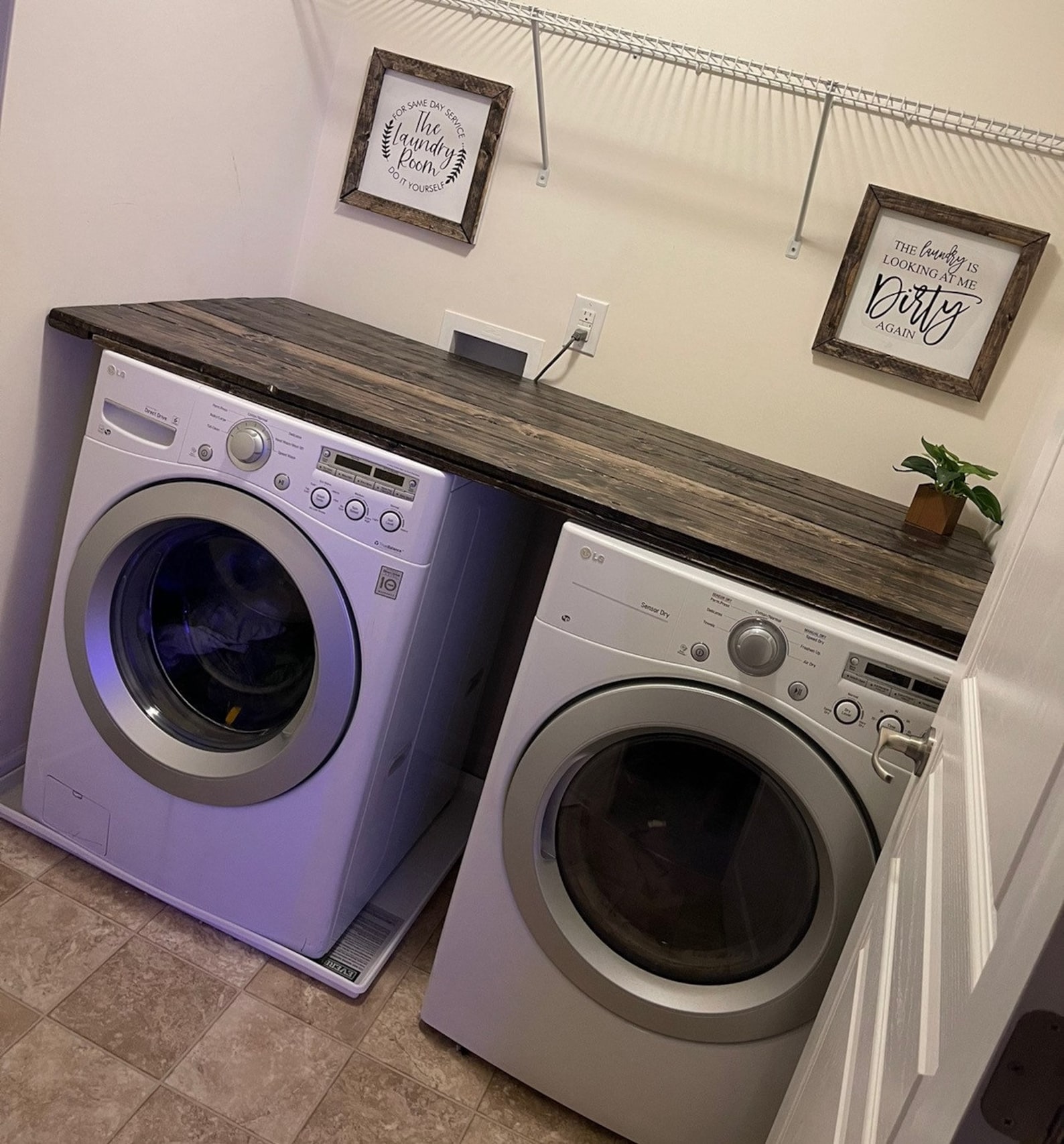 Washer and Dryer Topper Laundry Room Organization Farmhouse Etsy