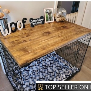 Dog Kennel Wood Table Top Dog Kennel Cover Farmhouse Dog Kennel Top Dog Crate top Dog Crate Table Crate Cover Dog Kennel Furniture image 3