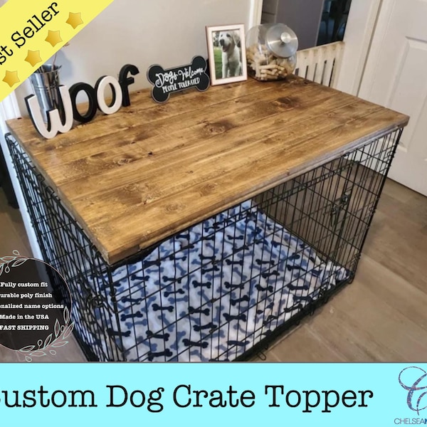 Personalisierte Holz Hundekiste Topper: Moderne Haustier Möbel