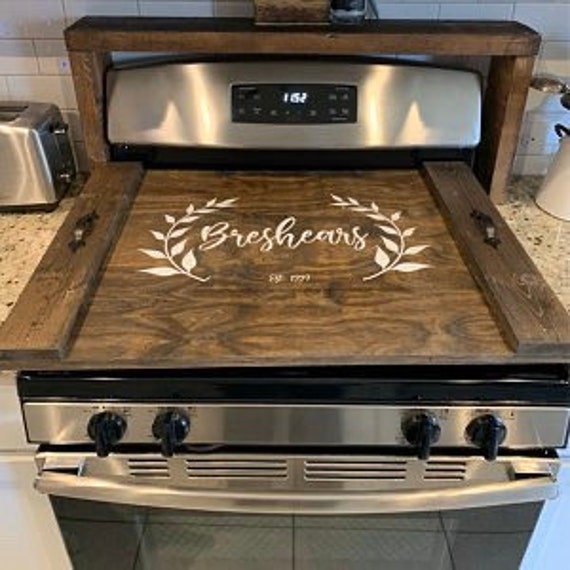 Stove top cover wood-noodle board-electric stove cover-kitchen decor-w