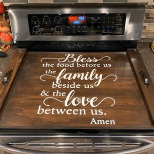 Rustic Wood Stove Top Cover: Kitchen Noodle Board, Electric & Gas Stove