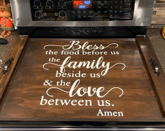 Stove top cover wood-noodle board-electric stove cover-kitchen decor-wood cooktop cover-rustic stove top cover for flat top stove-gas stove
