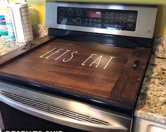 Stove top cover wood-noodle board-electric stove cover-kitchen decor-wood cooktop cover-rustic stove top cover for flat top stove-gas stove