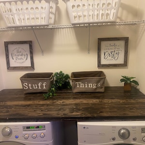 Washer and Dryer top, Laundry Room Organization, Farmhouse Laundry top, Washer and Dryer Wood Table Top, Laundry Furniture, Laundry Gift