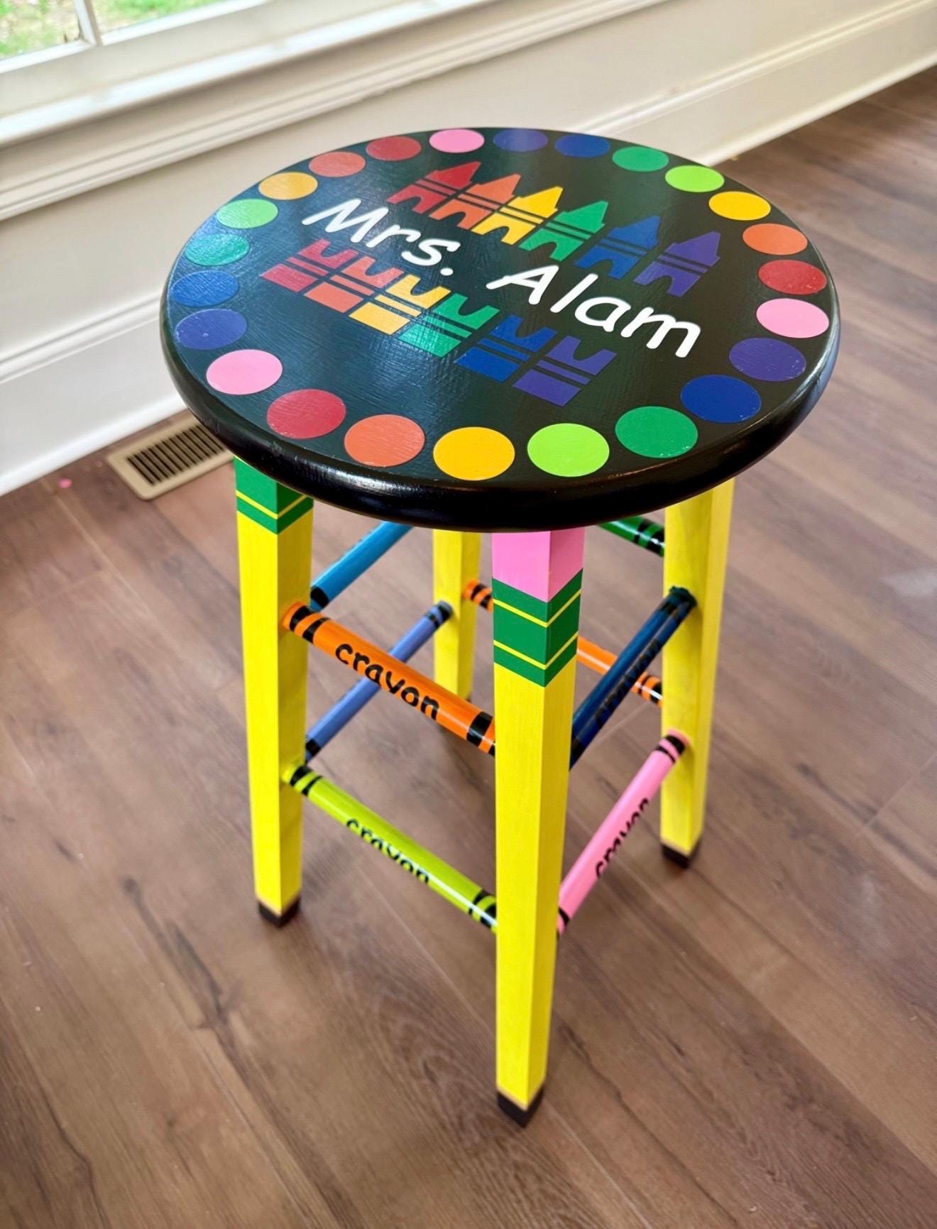 Personalized Teacher Stool: Classroom Chair, Teacher Appreciation Gift