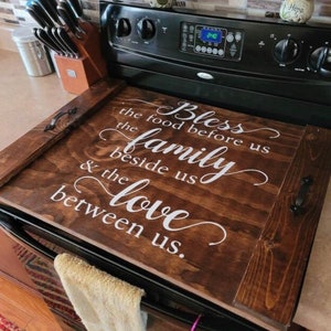 Rustic Wood Stove Top Cover: Kitchen Decor Noodle Board