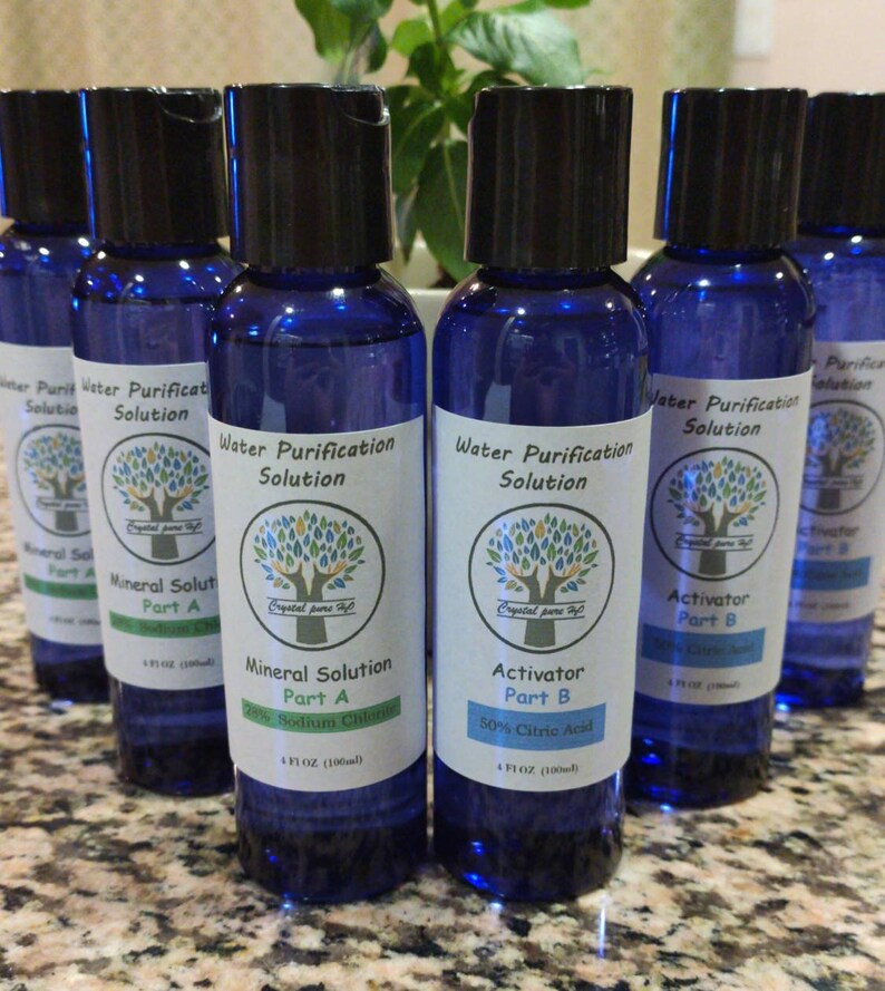 Water purification solution kit 4 oz each bottle Etsy