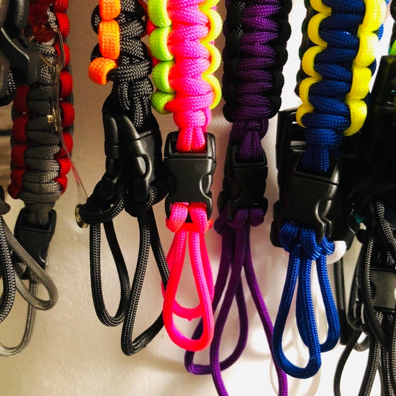 Braided Paracord Safety ID Badge Break Away Lanyard with 4 Etsy