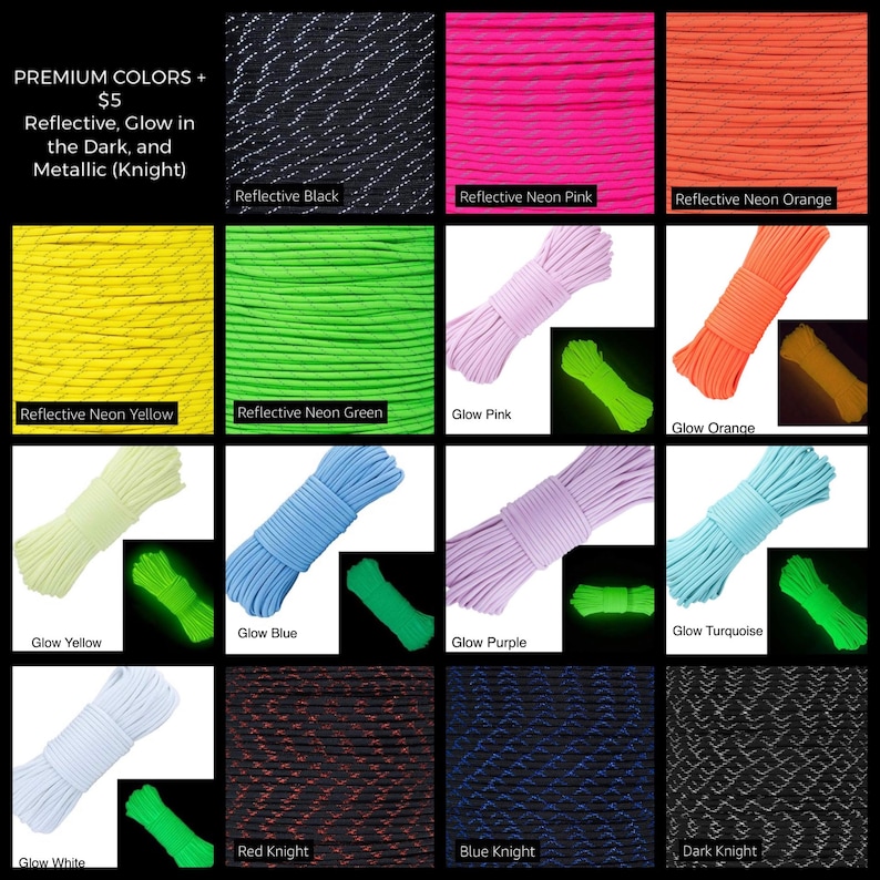 If any of these colors are used in your lanyard, there is an additional charge. Please be sure to select “premium colors” when ordering.