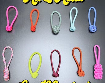 Paracord Zipper Pulls – Handmade Heavy-Duty Cord Pulls | Custom Colors | Backpack, Jacket & Gear Zippers | Sets Available