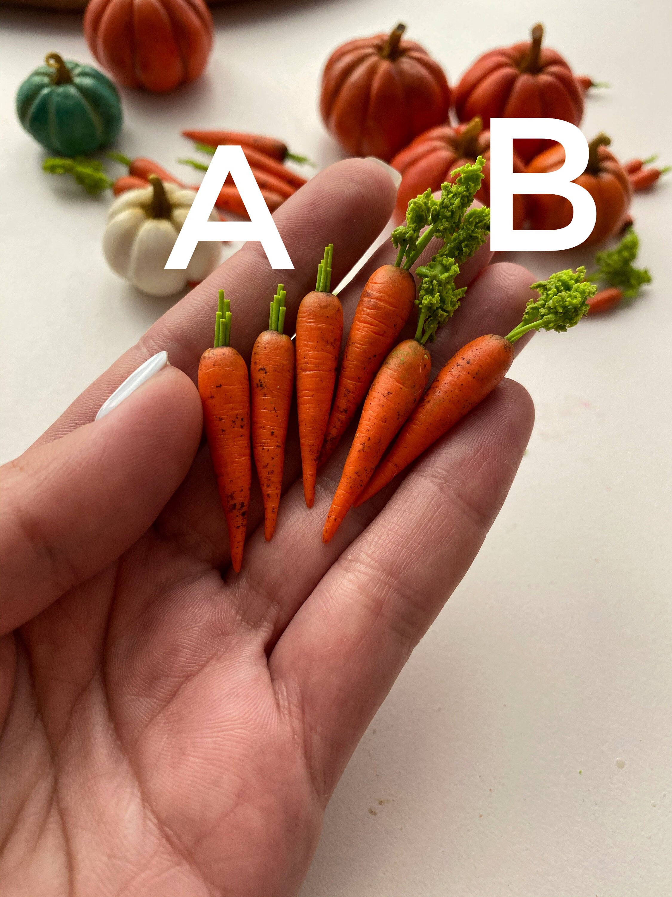 Miniature carrots for dolls for a dollhouse. Scale 1/6. Etsy