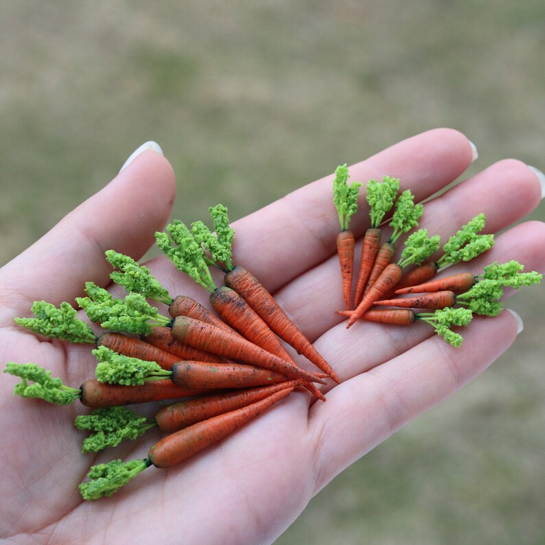Miniature carrots for dolls for a dollhouse. Scale 1/6. Etsy