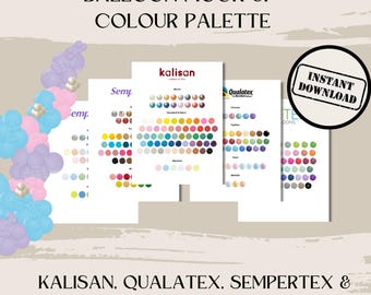 Paleta de colores de globos PNG, plantillas de grupos (descarga digital)