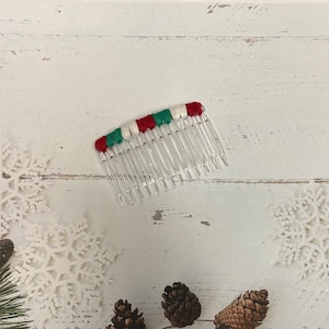 Christmas hair piece, assorted Christmas colors, red hair comb, Christmas hair pin
