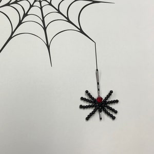 Halloween hair clip, goth hair clip, you choose color, custom hair clips, handmade beaded pin, spider hair clip, black hair pins