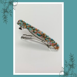 Handmade Beaded French Barrette: Boho Wedding Hair Piece