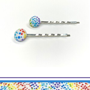 Polka Dot Fabric Bobby Pin Set: Handmade Colorful Hair Clips