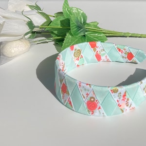 Pink Rose Ribbon Headband: Extra Wide Teen Hair Accessory