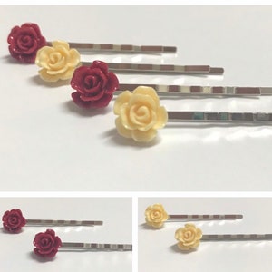 Bridal hair jewelry, flowers for hair, flower girl hair pin, rose hair pin, valentine hair clip